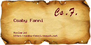 Csaby Fanni névjegykártya