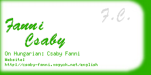 fanni csaby business card